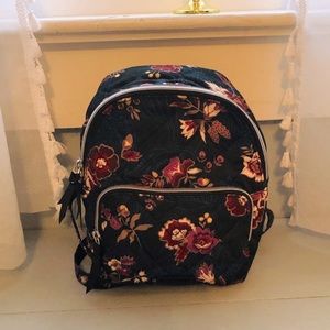 Vera Bradley Floral Backpack - Black and Red